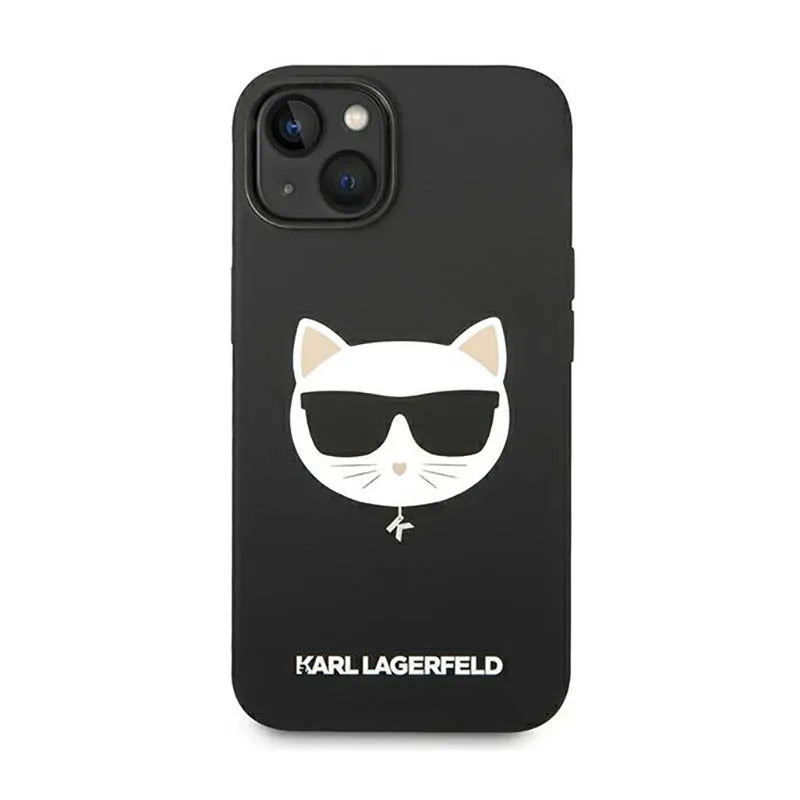 Karl Lagerfeld Choupette Head MagSafe Silicone – dėklas iPhone 14 Plus (juodas)
