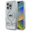 Karl Lagerfeld Liquid Glitter Karl Head MagSafe – dėklas „iPhone 16 Pro“ (skaidrus)