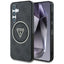 Guess 4G Glitter Triangle Buttons MagSafe – dėklas Samsung Galaxy S25 (juodas)