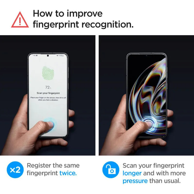 Spigen Glas.TR EZ Fit 2-Pack - Grūdintas stiklas Samsung Galaxy S23, 2 vnt. (skaidrus)