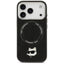 Karl Lagerfeld Choupette Pin MagSafe – dėklas iPhone 17 Pro (juodas)