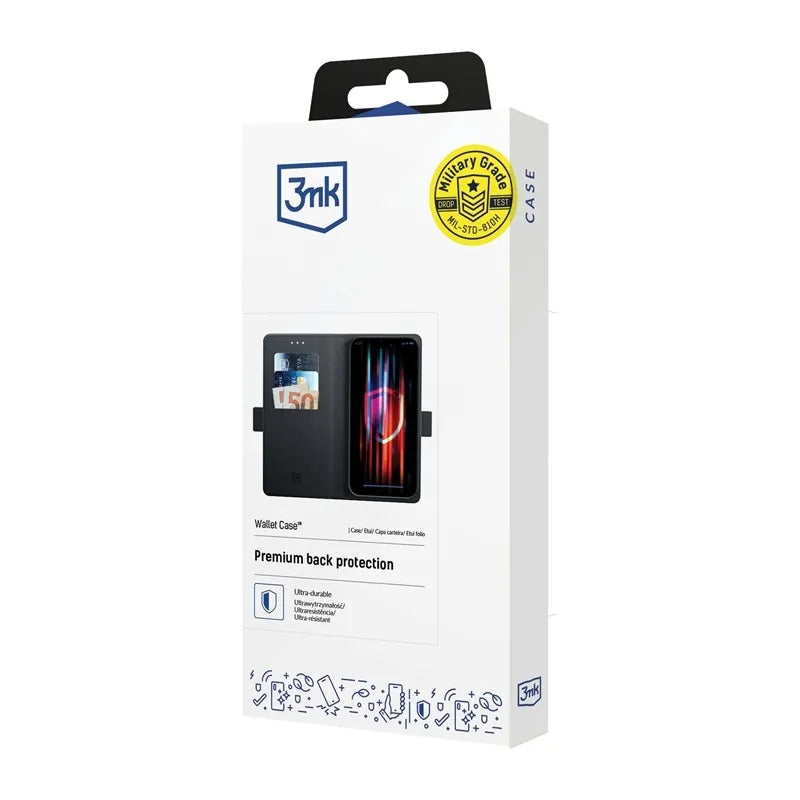 3mk Wallet Case – atverčiamas dėklas, skirtas Samsung Galaxy A37 (juodas)
