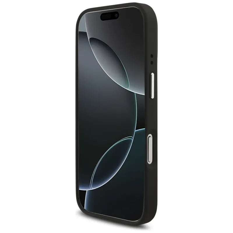 Guess Grained Big 4G Classic Logo – dėklas iPhone 17 Pro (juodas)