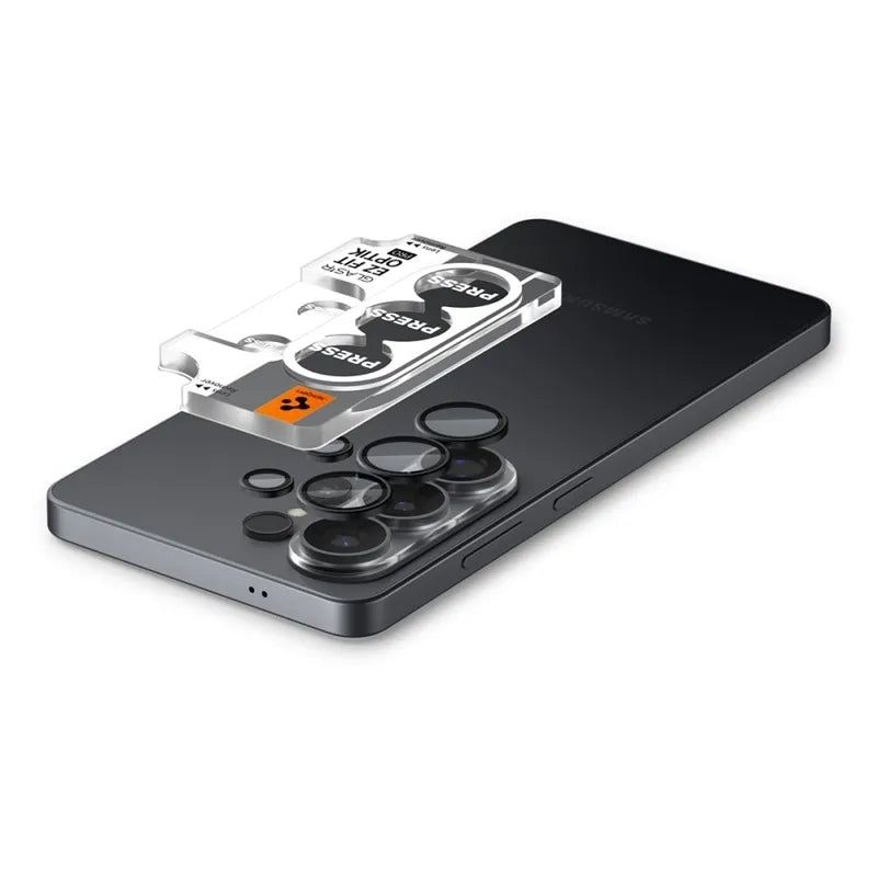 Spigen Optik Pro HD GLAS.tR EZ Fit kameros apsauga 2 vnt. pakuotė - kameros lęšių apsauga Samsung Galaxy S26 Ultra (juoda)