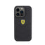 Ferrari Quilted Metal Logo – dėklas iPhone 15 Pro (juodas)