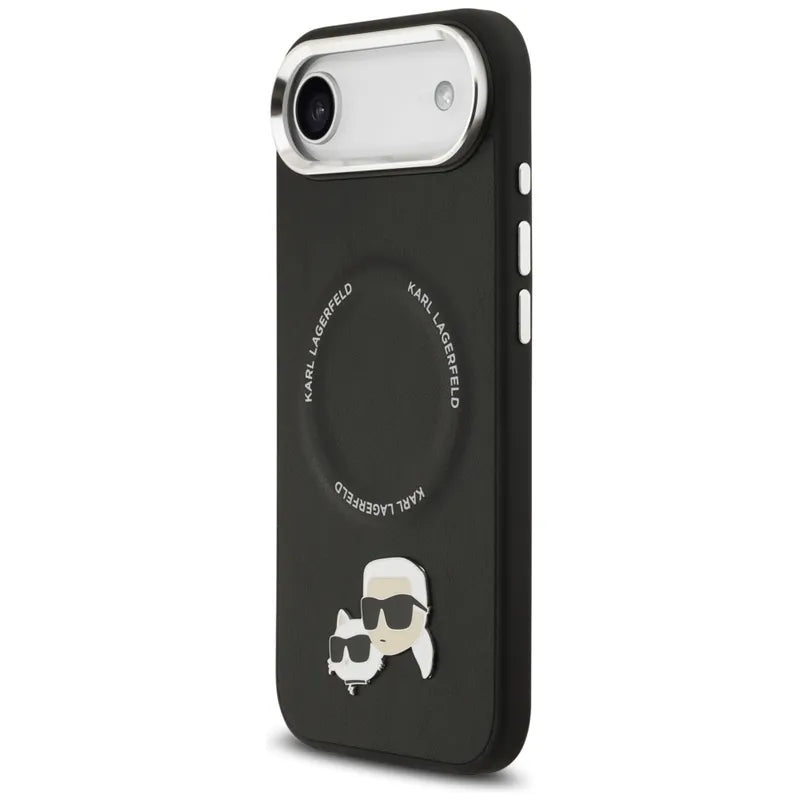 Karl Lagerfeld Karl & Choupette Pins MagSafe – dėklas iPhone Air (juodas)
