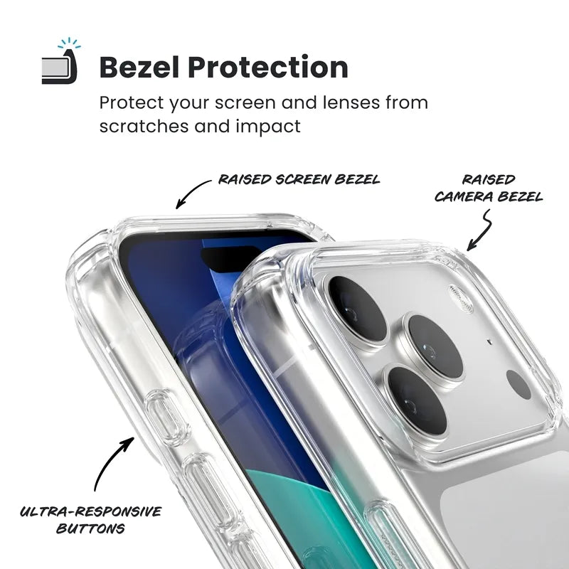 Speck Presidio Perfect-Clear – dėklas iPhone 17 Pro (skaidrus)