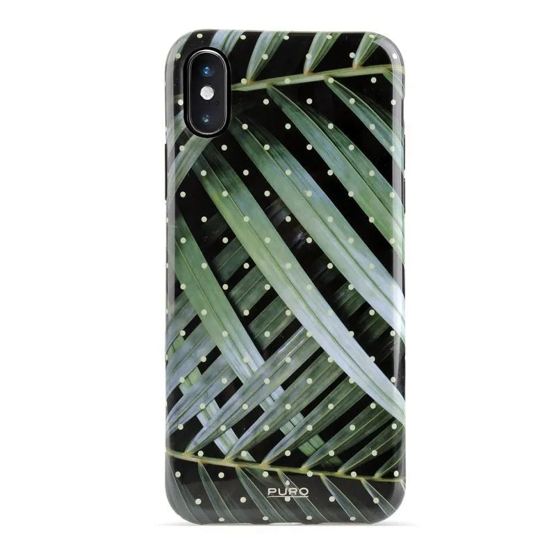PURO Glam Tropical Leaves – dėklas iPhone Xs Max (Brilliant Leaves)