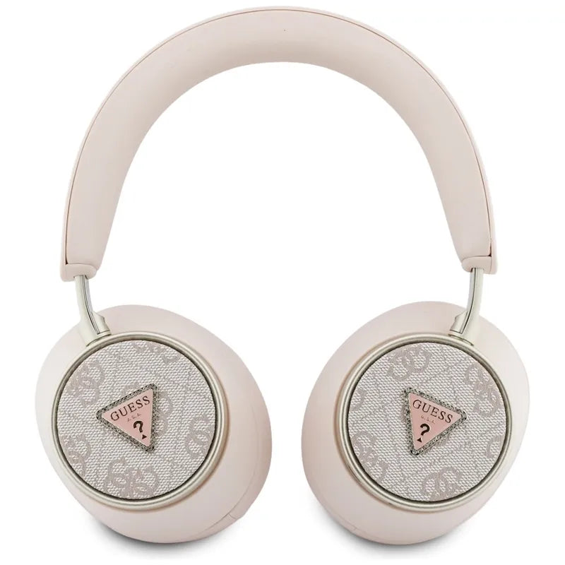 „Guess 4G Triangle Logo“ – belaidės „Bluetooth V5.4“ ENC ant ausų dedamos ausinės (rožinės)