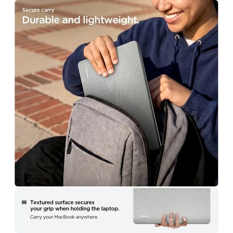 „Spigen Urban Fit“ – dėklas „MacBook Air 13.6"“ (M5/M4/M3/M2/2026-2022) (Heather Grey)