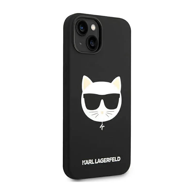 Karl Lagerfeld Choupette Head MagSafe Silicone – dėklas iPhone 14 Plus (juodas)