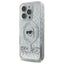Karl Lagerfeld Liquid Glitter Karl Head MagSafe – dėklas „iPhone 16 Pro“ (skaidrus)