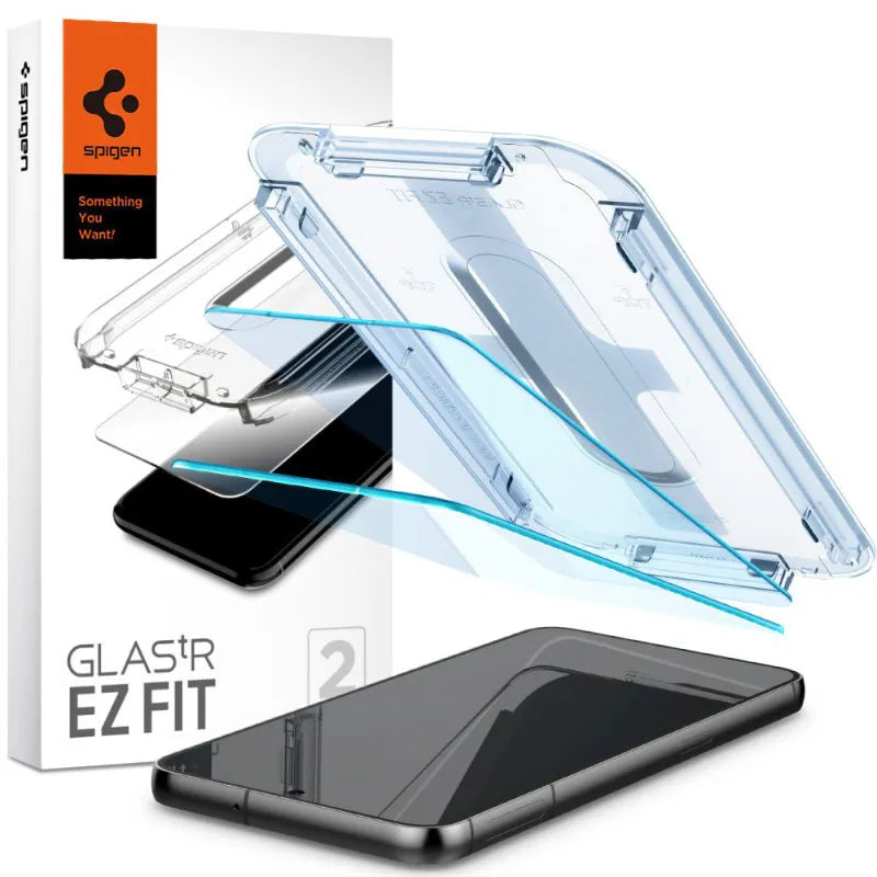 Spigen Glas.TR EZ Fit 2-Pack - Grūdintas stiklas Samsung Galaxy S23, 2 vnt. (skaidrus)