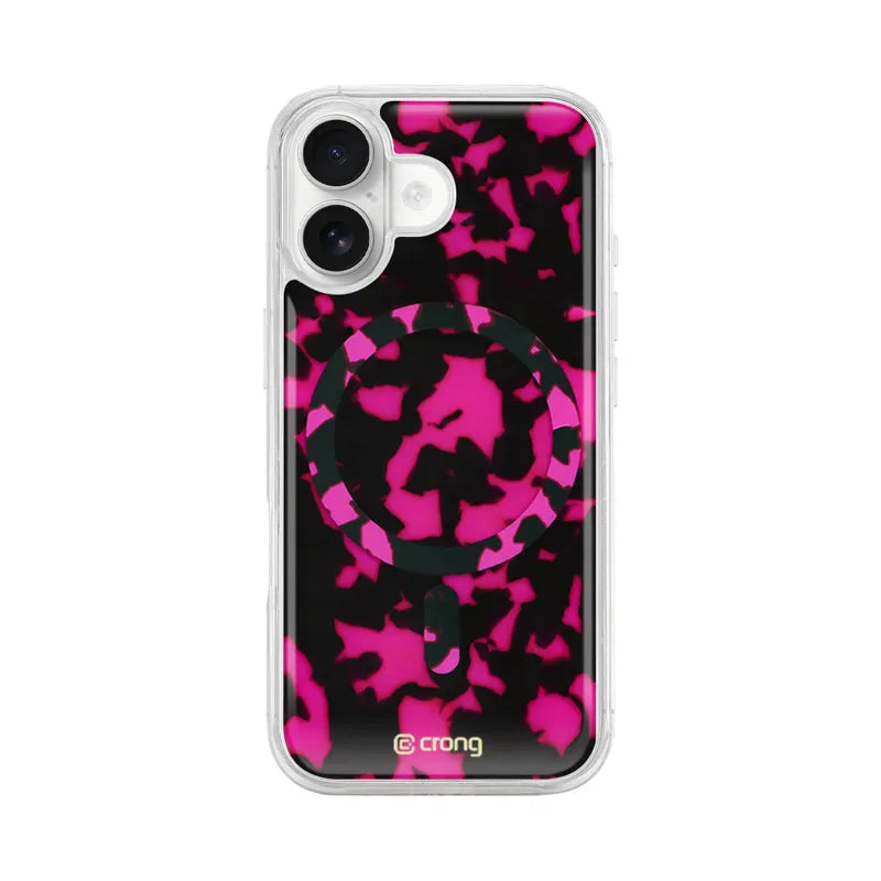 Crong Deluxe MAG Cover – iPhone 17 MagSafe dėklas (Pink Tortoise)