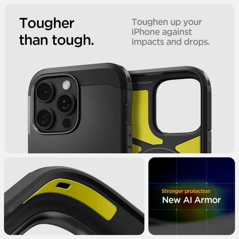 Spigen Tough Armor T Mag MagSafe - dėklas iPhone 16 Pro Max (juodas)