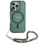 Guess IML Glitter With Pearl Strap MagSafe – dėklas iPhone 16 Pro Max (žalias)