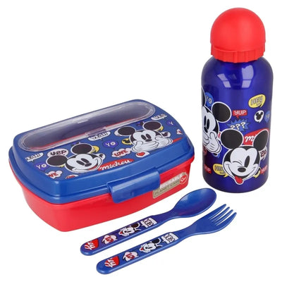 Mickey Mouse – Pietų dėžučių rinkinys, 400 ml gertuvė, stalo įrankiai