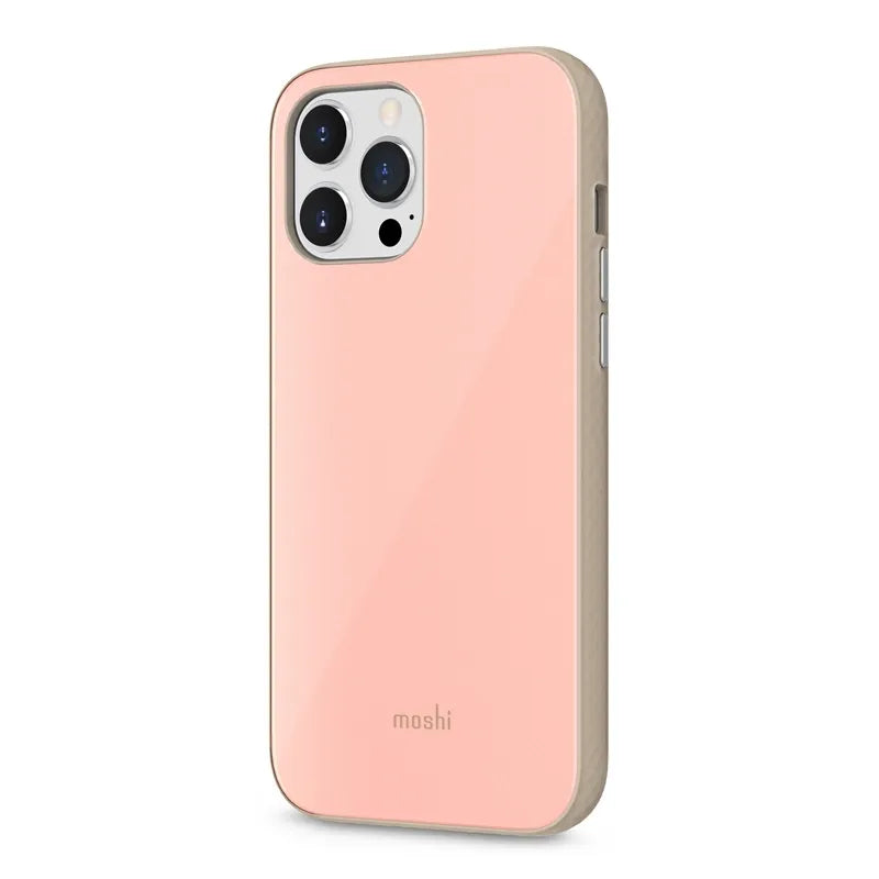 Moshi iGlaze – aukščiausios kokybės hibridinis dėklas, skirtas iPhone 13 Pro Max (SnapTo sistema) (Dahlia Pink)
