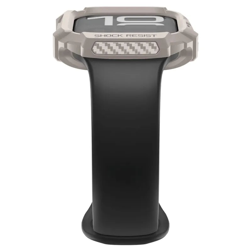 Spigen Rugged Armor V2 – dėklas, skirtas Apple Watch 10/11 42 mm (Dune Beige)