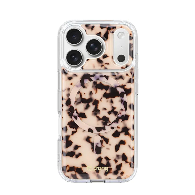 Crong Deluxe MAG Cover - iPhone 17 Pro MagSafe dėklas (Blonde Tortoise)