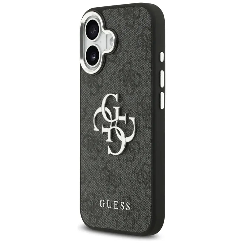 Guess 4G Big 4G Classic Logo – dėklas iPhone 17 (juodas / sidabrinis)