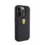Ferrari Quilted Metal Logo – dėklas iPhone 15 Pro (juodas)