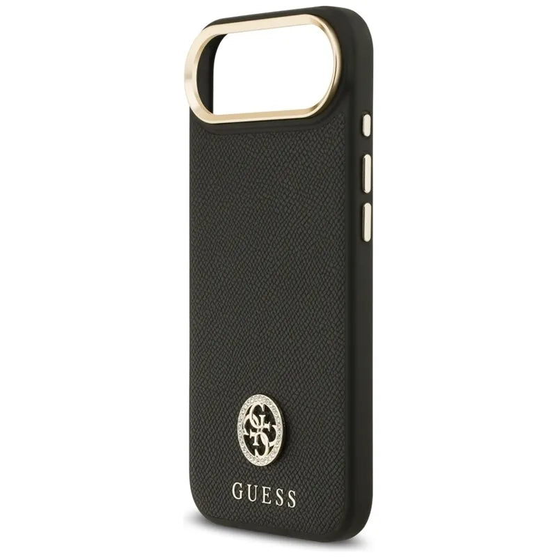 Guess Grained Strass Logo MagSafe - Dėklas iPhone Air (juodas)