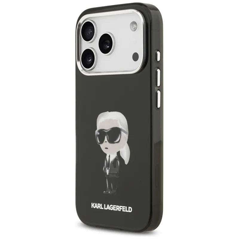 Karl Lagerfeld IML Aquarelle Karl & Logo MagSafe – Dėklas iPhone 17 Pro (juodas)
