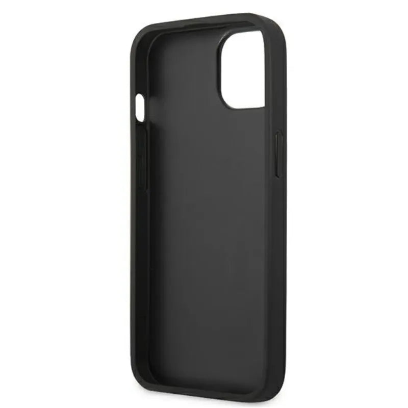 Karl Lagerfeld PU odinis dėklas Karl & Choupette Embossed – skirtas iPhone 13 Mini (fuksijos spalvos)