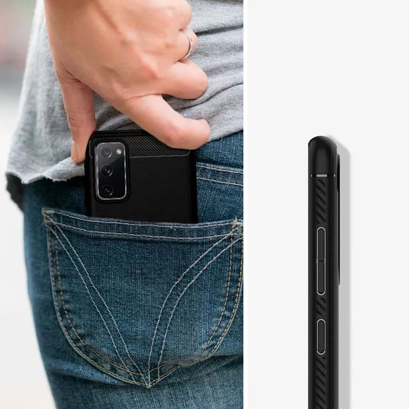 Spigen Rugged Armor – dėklas Samsung Galaxy S20 FE (juodas)