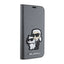 Karl Lagerfeld Booktype NFT Saffiano Karl & Choupette – dėklas iPhone 14 (sidabrinis)