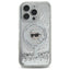 Karl Lagerfeld Liquid Glitter Karl Head MagSafe – dėklas „iPhone 16 Pro“ (skaidrus)
