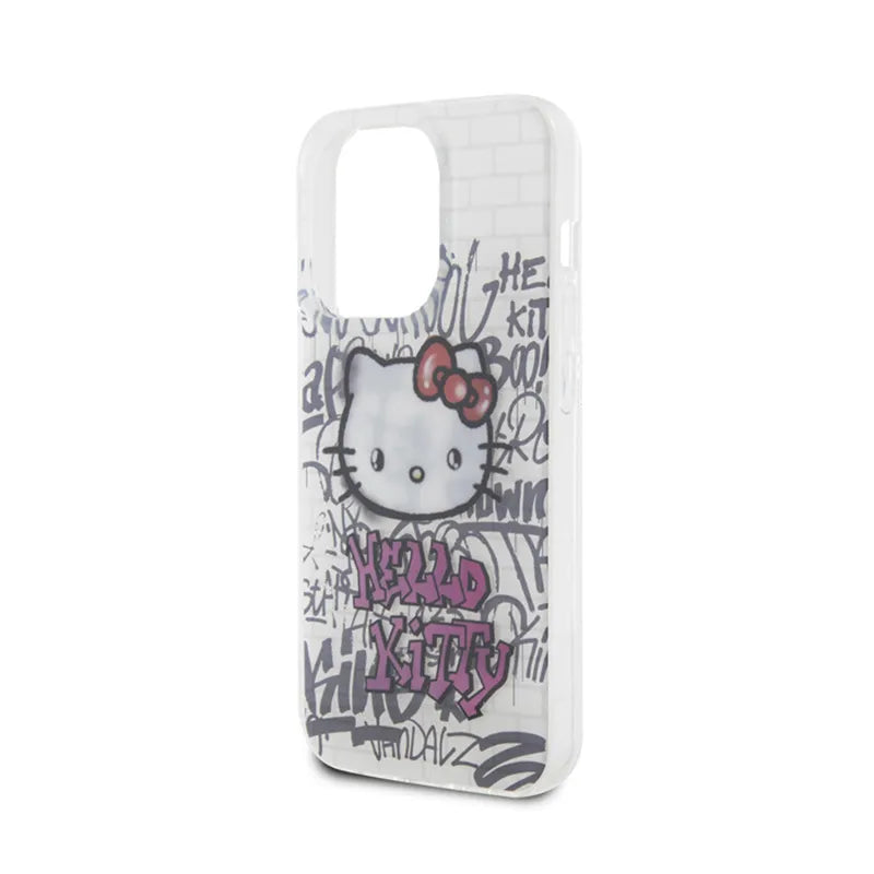 Hello Kitty IML Kitty On Bricks Graffiti – dėklas iPhone 14 Pro (baltas)