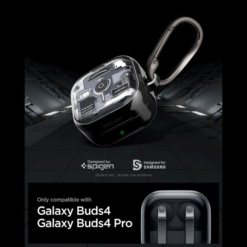 Spigen Ultra Hybrid – dėklas Samsung Galaxy Buds 4 / 4 Pro (Zero One Black)