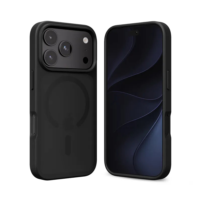 Crong Hybrid Matte Magnetic – MagSafe dėklas, skirtas iPhone 18 Pro / 17 Pro (juodas)