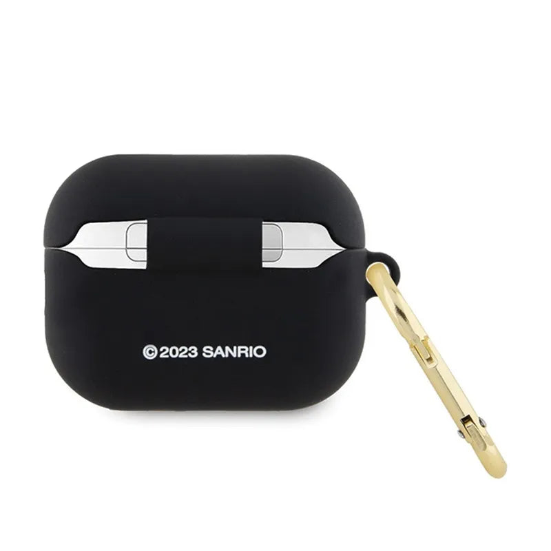 Hello Kitty silikoninis 3D kačiuko galvos formos dėklas, skirtas AirPods Pro 2 (juodas)