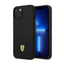 Ferrari Silicone Metal Logo – dėklas iPhone 14 (juodas)