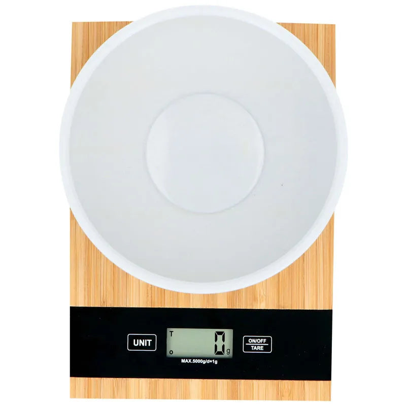 Alpina – Skaitmeninės bambukinės virtuvinės svarstyklės, 5 kg