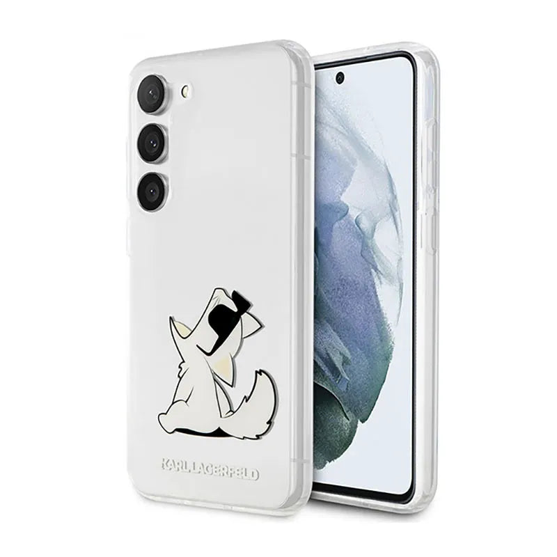 Karl Lagerfeld Choupette Fun – dėklas Samsung Galaxy S23+ (skaidrus)