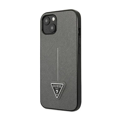 Dėklas Guess Saffiano Triangle Logo - Dėklas, skirtas iPhone 14 Plus (sidabrinis)