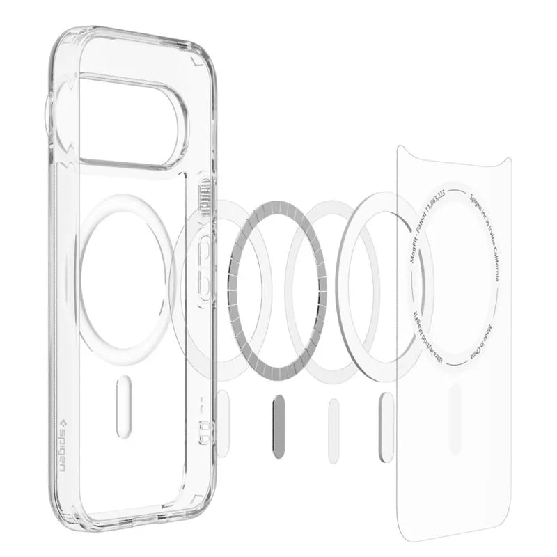 Spigen Ultra Hybrid Mag MagSafe – Dėklas Google Pixel 11 Pro XL (skaidrus/baltas)