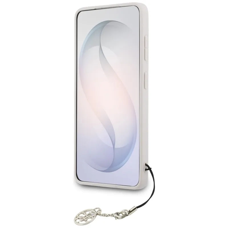 Guess 4G Classic Logo Charm MagSafe – dėklas Samsung Galaxy S26 telefonui (rožinis)