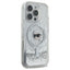 Karl Lagerfeld Liquid Glitter Karl Head MagSafe – dėklas „iPhone 16 Pro“ (skaidrus)