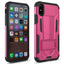 Zizo Hybrid Transformer Cover – tvirtas dėklas iPhone X su stoveliu (rožinė / juoda)