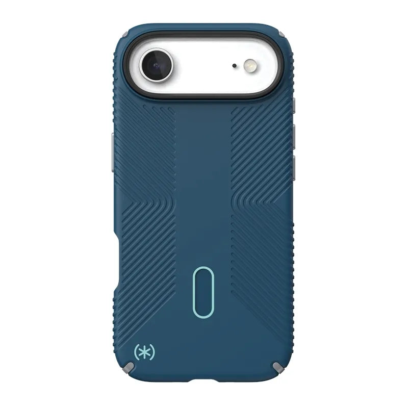 Speck Presidio2 Grip ClickLock & MagSafe – iPhone Air dėklas (Deep Sea / Silver Metallic / Spell Blue)