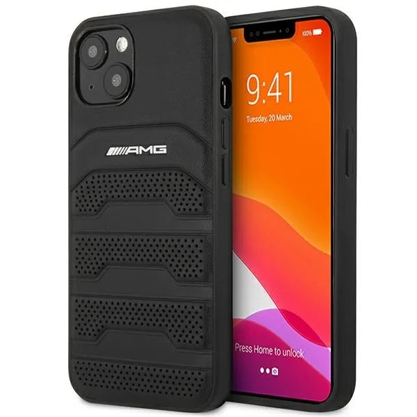 AMG „Debossed Lines“ – dėklas „iPhone 14 Plus“ (juodas)