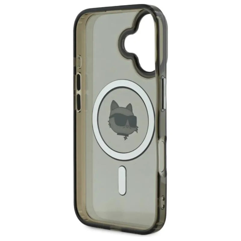 Karl Lagerfeld IML Metal Choupette Head MagSafe – dėklas, skirtas iPhone 16 Plus (juodas)