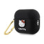 Hello Kitty silikoninis 3D kačiuko galvos formos dėklas, skirtas AirPods Pro 2 (juodas)