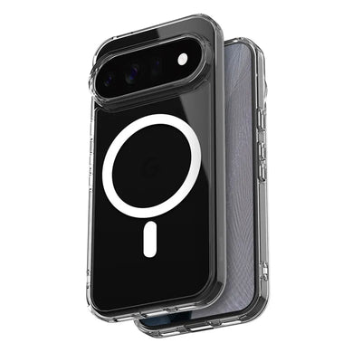 Crong Hybrid Clear Magnetic – MagSafe dėklas, skirtas Google Pixel 11 Pro (skaidrus)