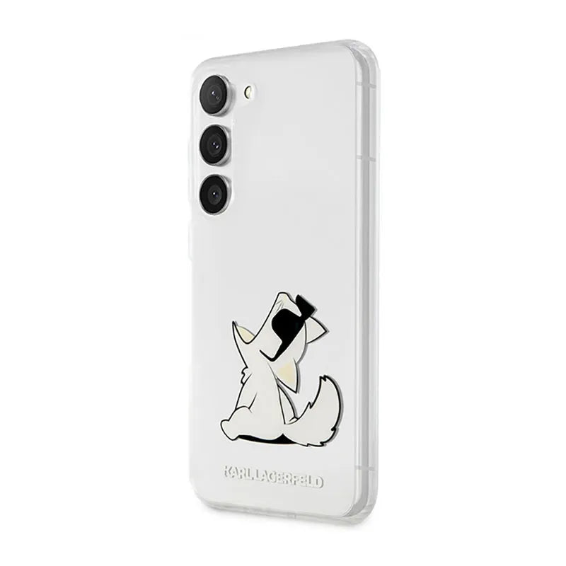 Karl Lagerfeld Choupette Fun – dėklas Samsung Galaxy S23+ (skaidrus)